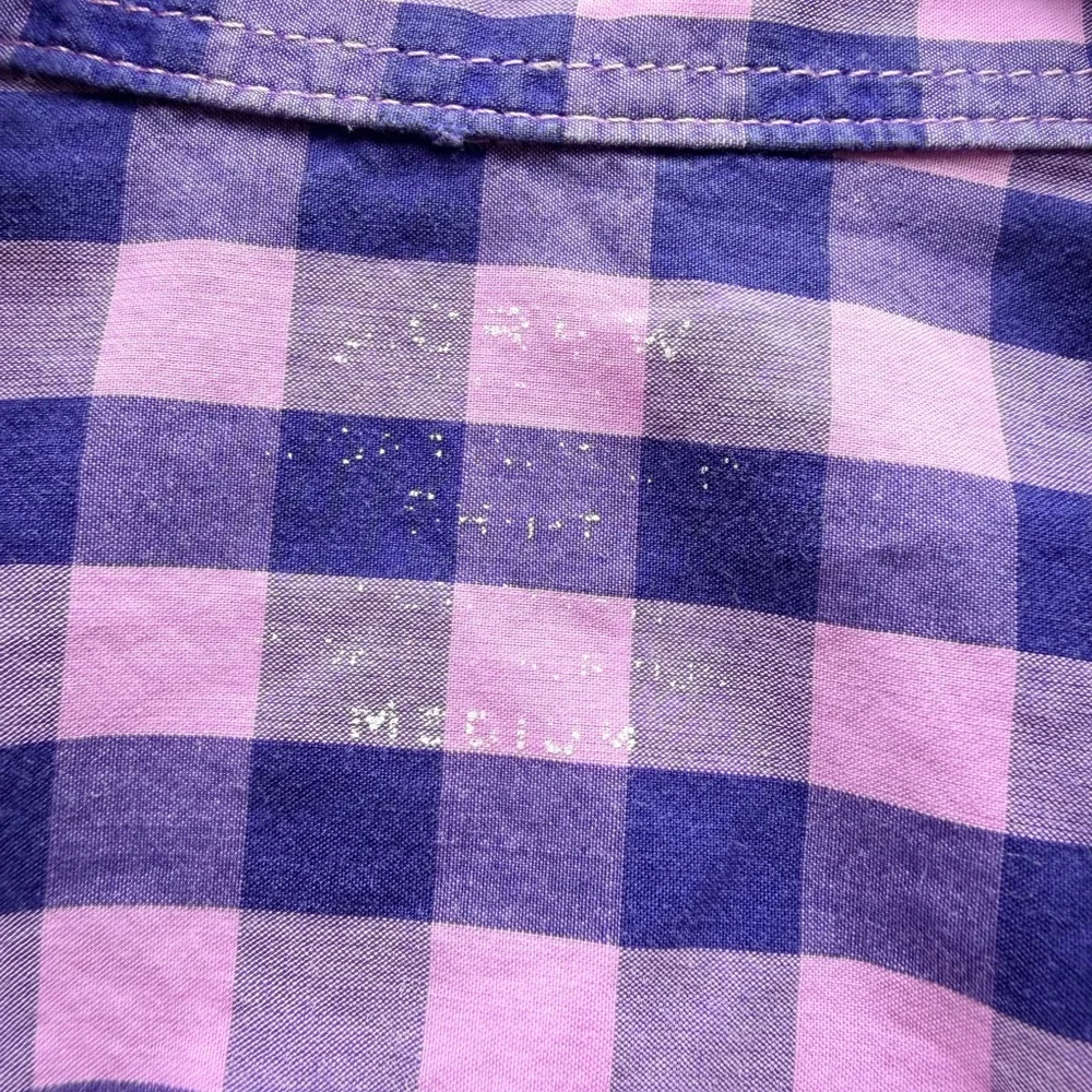J.Crew Unisex Gingham Button-Down Shirt Purple‎ & Lavender Check Medium